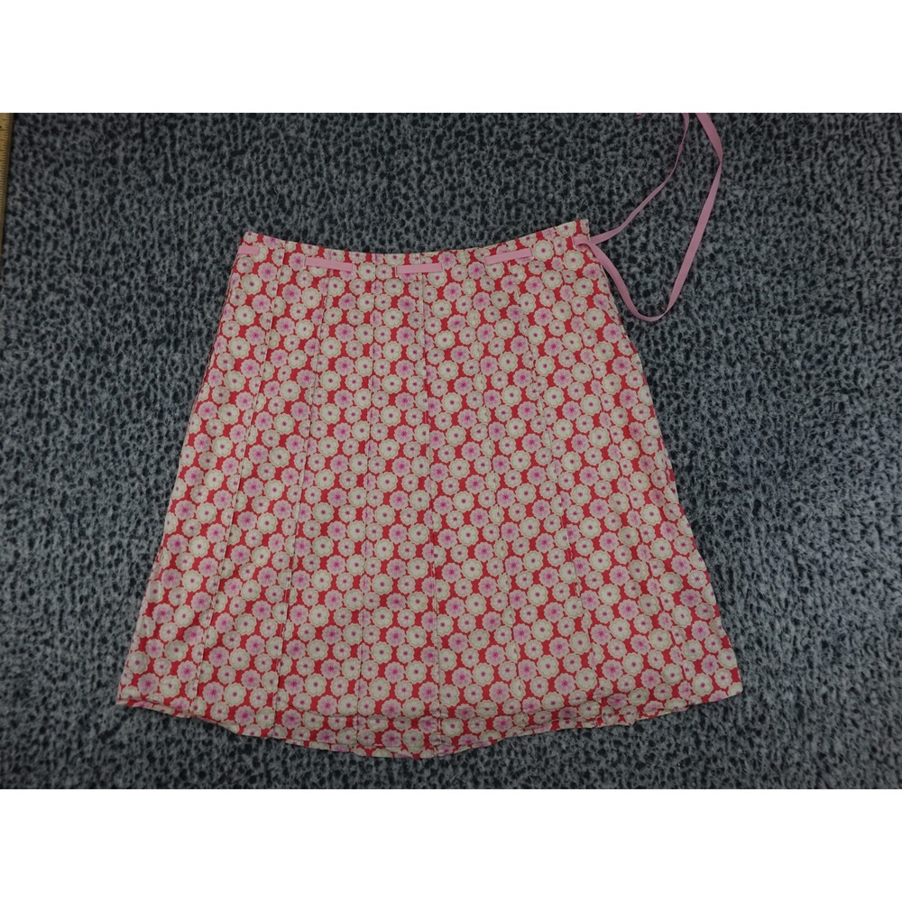 J.Crew A-Line Skirt Womens 8 Pink Floral Pleated Cotton